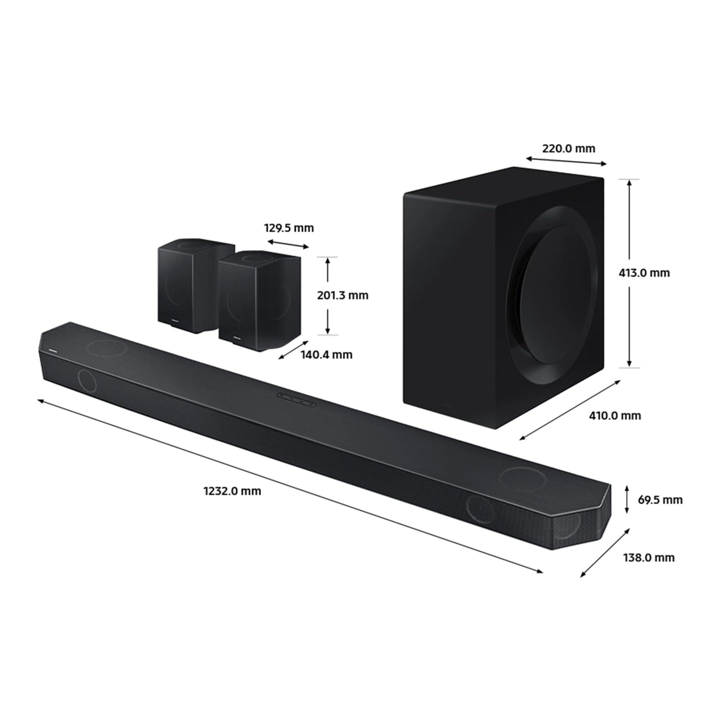 Integrated Cinema Solution including immersive wireless surround sound speakers