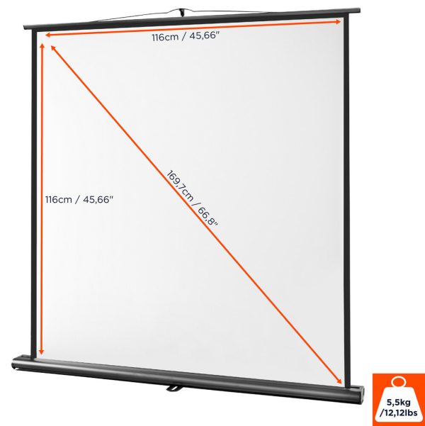 Celexon Pull Up Projector Screen Ultramobile Professional 120 x 120cm (Manual)