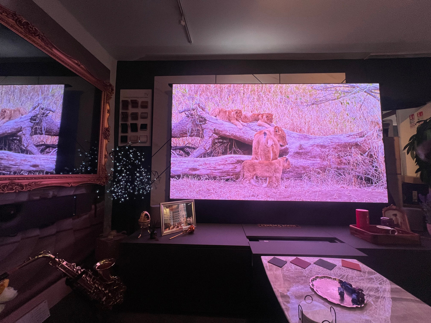 Integrated Cinema Solution including immersive wireless surround sound speakers